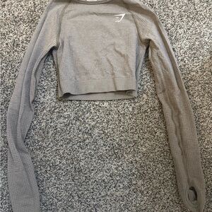 Gymshark - Brown Long Sleeve Crop Top